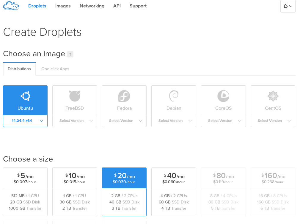 إنشاء Droplet من على Digital Ocean