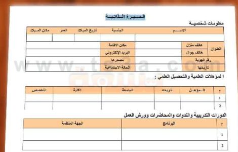 السيرة الذاتية كيفية كتابة السيرة الذاتية ونموذج سيره ذاتيه
