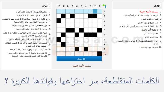 تعرف على الكلمات المتقاطعة